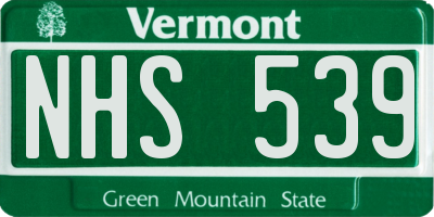 VT license plate NHS539