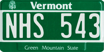 VT license plate NHS543