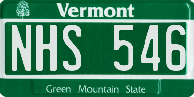 VT license plate NHS546