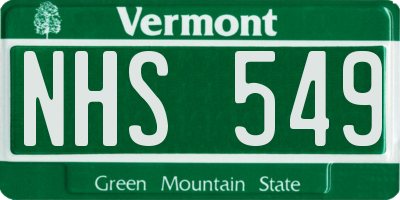 VT license plate NHS549