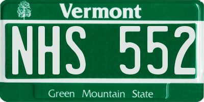 VT license plate NHS552