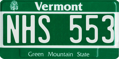 VT license plate NHS553