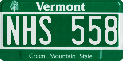 VT license plate NHS558