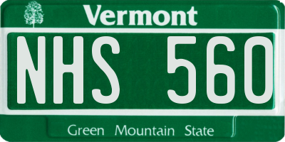 VT license plate NHS560