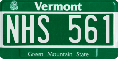 VT license plate NHS561