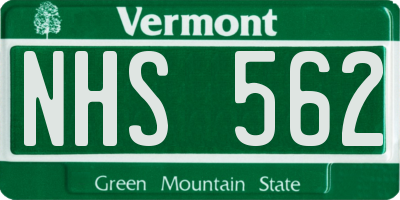 VT license plate NHS562