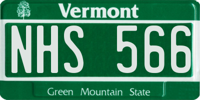VT license plate NHS566