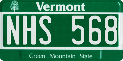 VT license plate NHS568