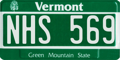 VT license plate NHS569