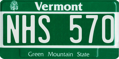 VT license plate NHS570