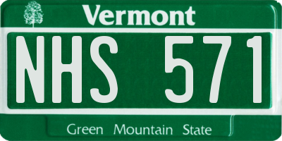 VT license plate NHS571
