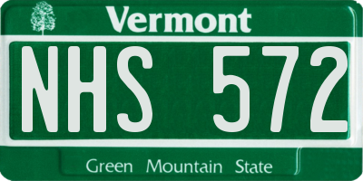 VT license plate NHS572