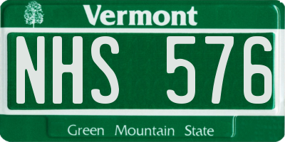 VT license plate NHS576
