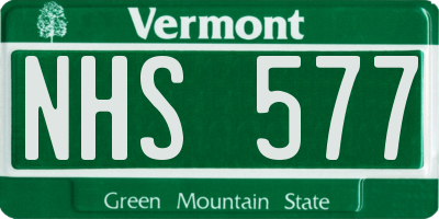 VT license plate NHS577