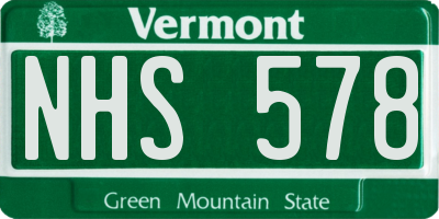 VT license plate NHS578