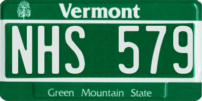 VT license plate NHS579