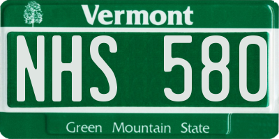 VT license plate NHS580