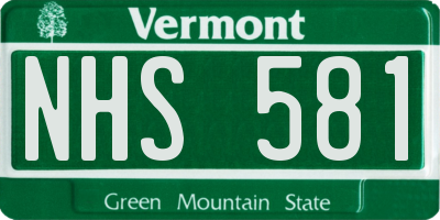 VT license plate NHS581