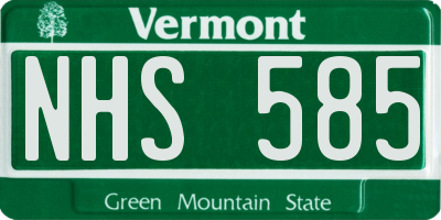 VT license plate NHS585