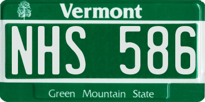 VT license plate NHS586