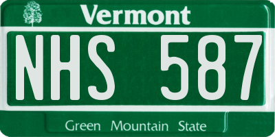 VT license plate NHS587