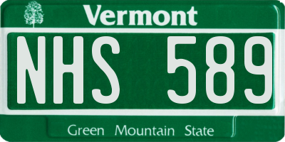 VT license plate NHS589