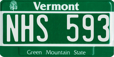 VT license plate NHS593