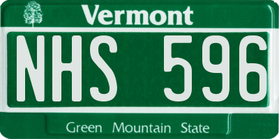 VT license plate NHS596