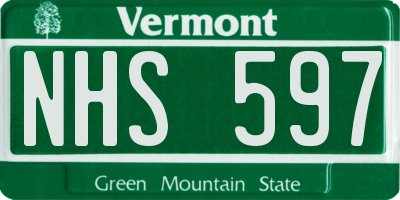 VT license plate NHS597