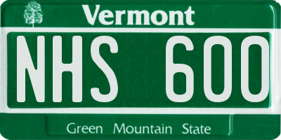 VT license plate NHS600