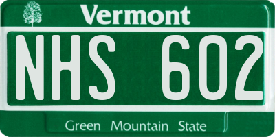 VT license plate NHS602