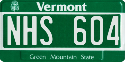 VT license plate NHS604