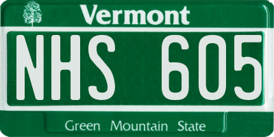 VT license plate NHS605