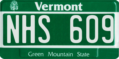 VT license plate NHS609