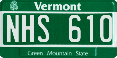 VT license plate NHS610