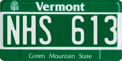 VT license plate NHS613