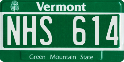 VT license plate NHS614