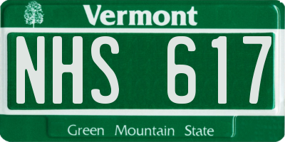 VT license plate NHS617