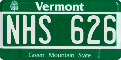 VT license plate NHS626
