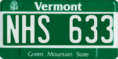 VT license plate NHS633
