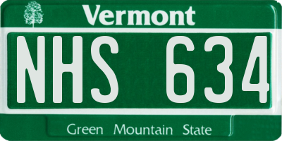 VT license plate NHS634