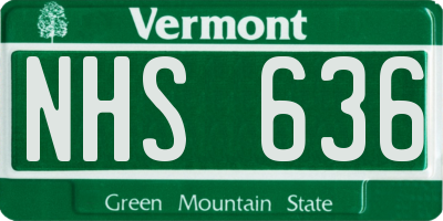 VT license plate NHS636