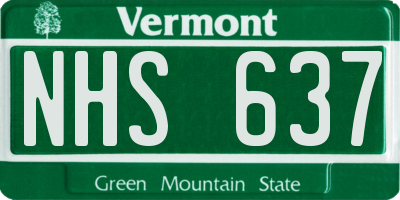 VT license plate NHS637