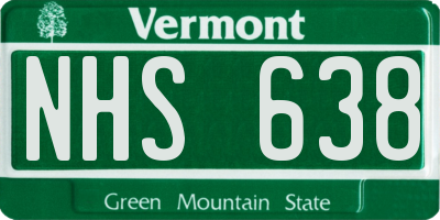 VT license plate NHS638