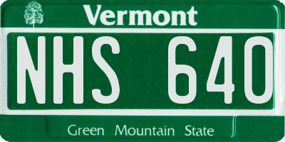 VT license plate NHS640