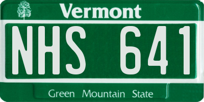 VT license plate NHS641