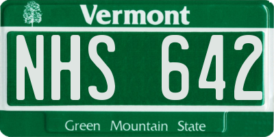 VT license plate NHS642