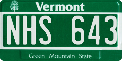 VT license plate NHS643