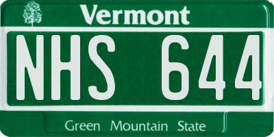VT license plate NHS644