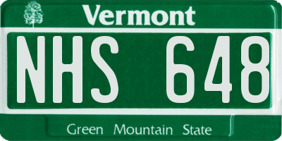 VT license plate NHS648